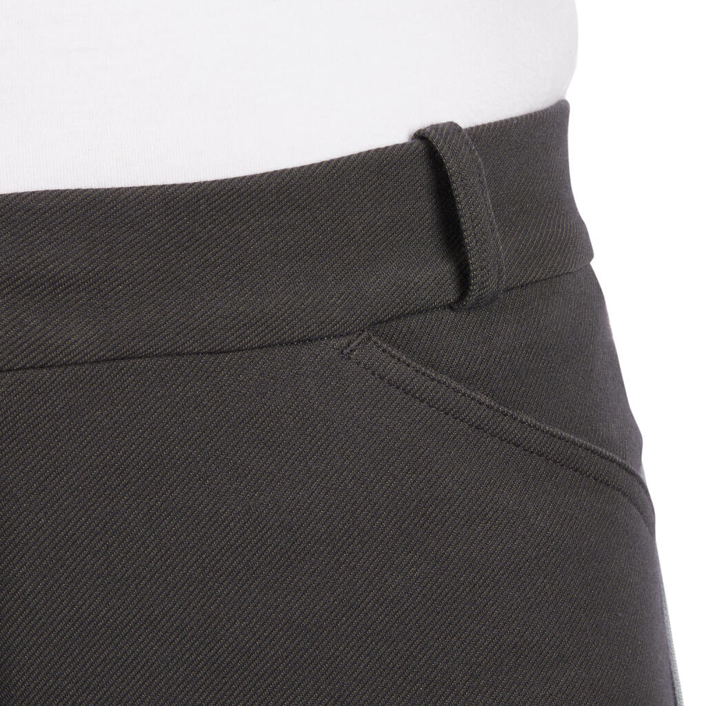 Reithose 140 Kniebesatz Damen blaugrau