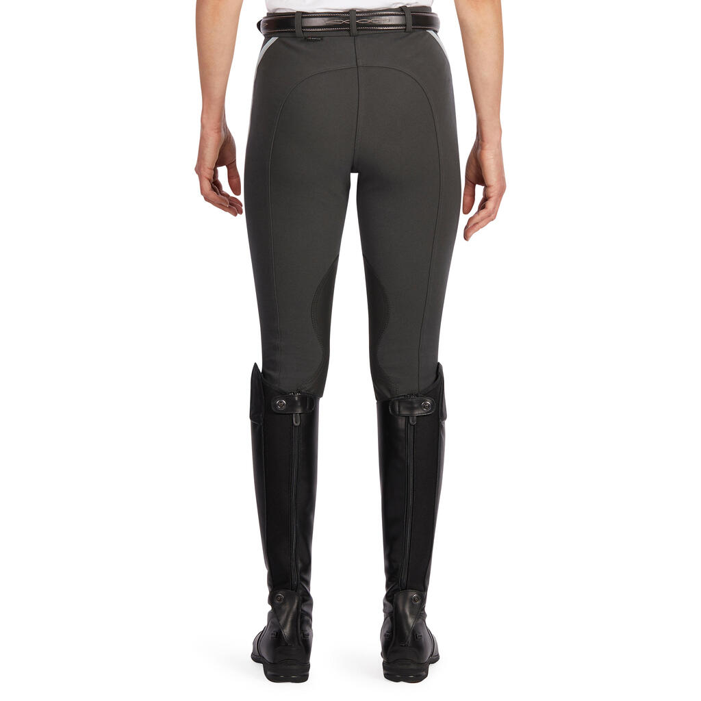 Reithose 140 Kniebesatz Damen blaugrau