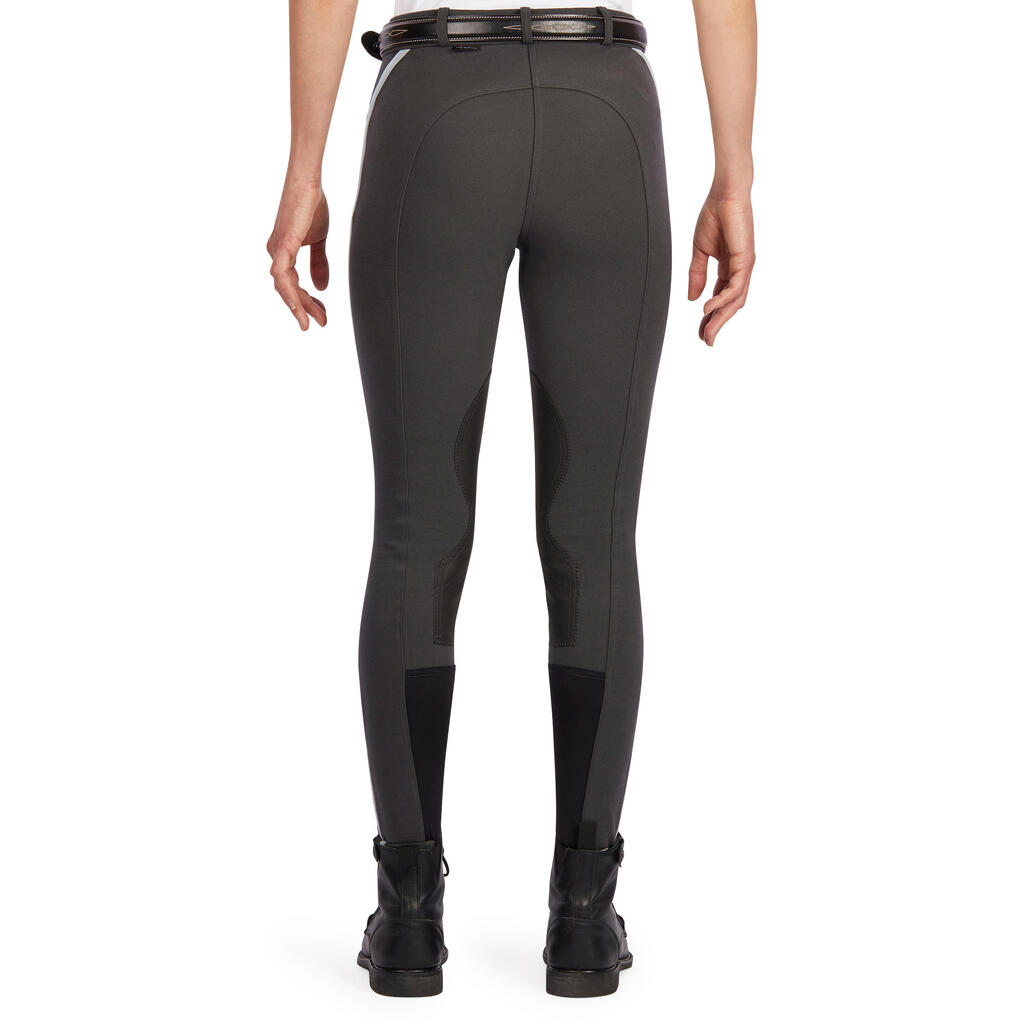 Reithose 140 Kniebesatz Damen blaugrau