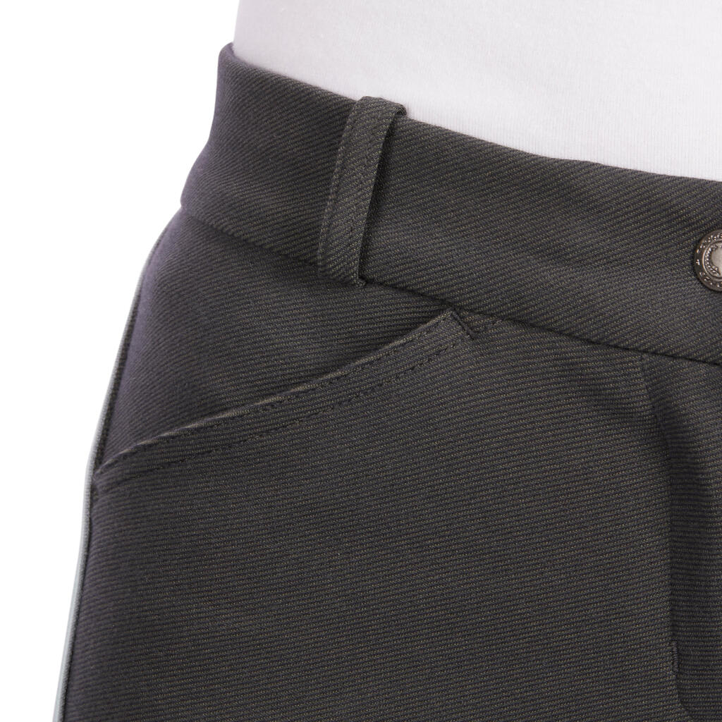 Reithose 140 Kniebesatz Damen blaugrau