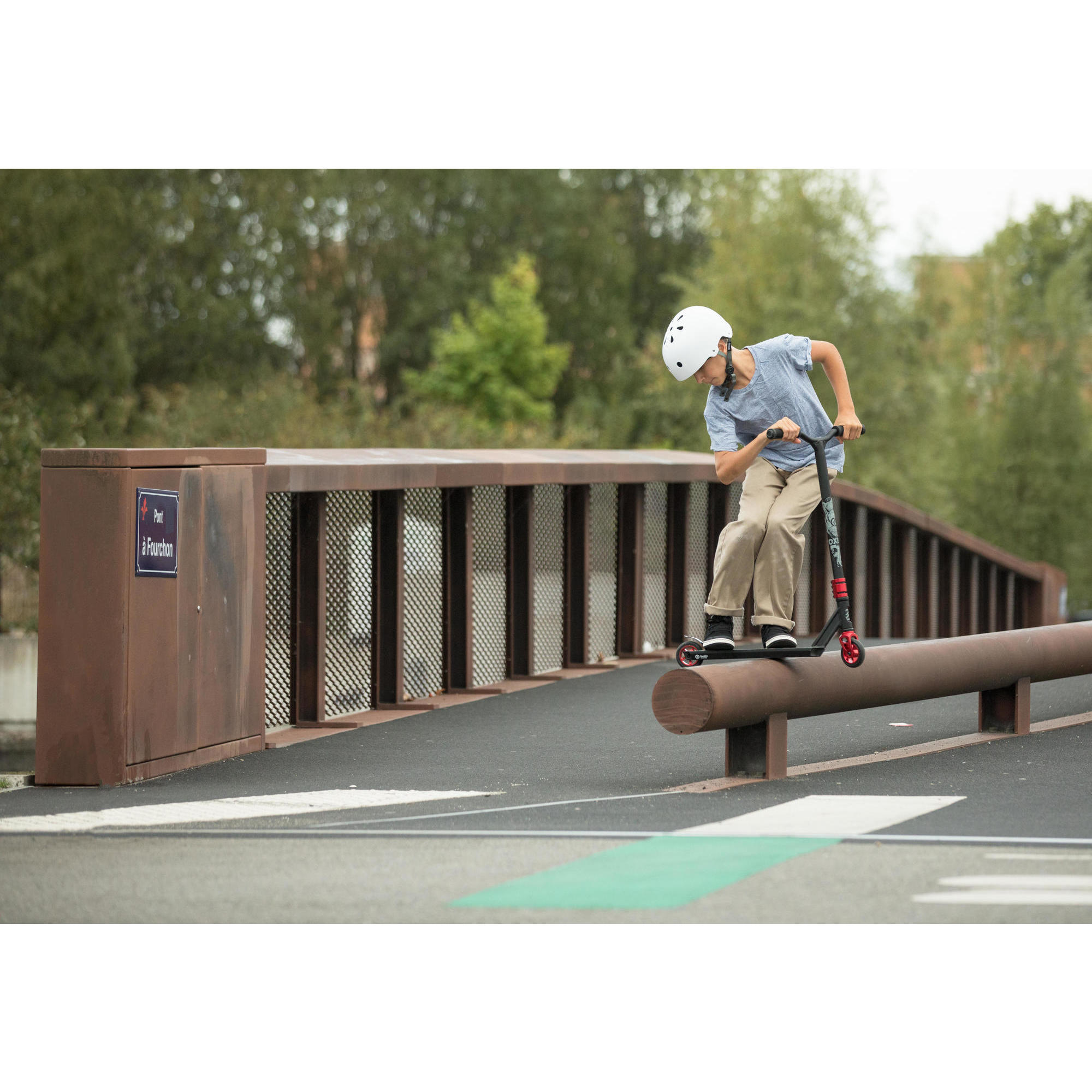 САМОКАТ ДЛЯ ФРИСТАЙЛА ЧЕРНО-КРАСНЫЙ MF1.8+ OXELO