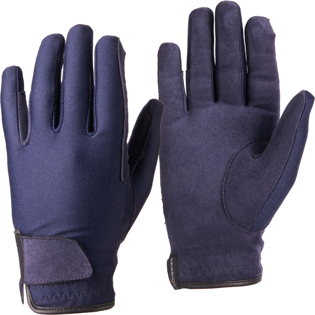 Kids' Horse Riding Gloves Basic - Blue