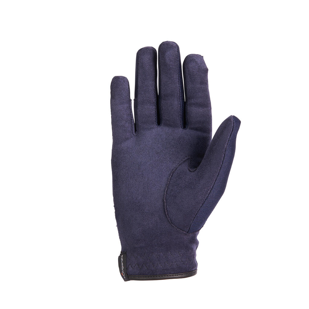 Kids' Horse Riding Gloves Basic - Blue