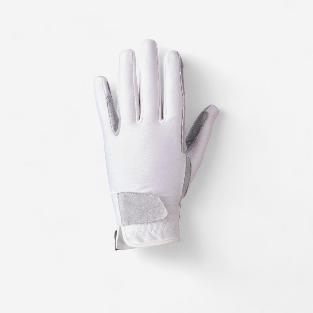 Guantes equitación niños BASIC blancos 