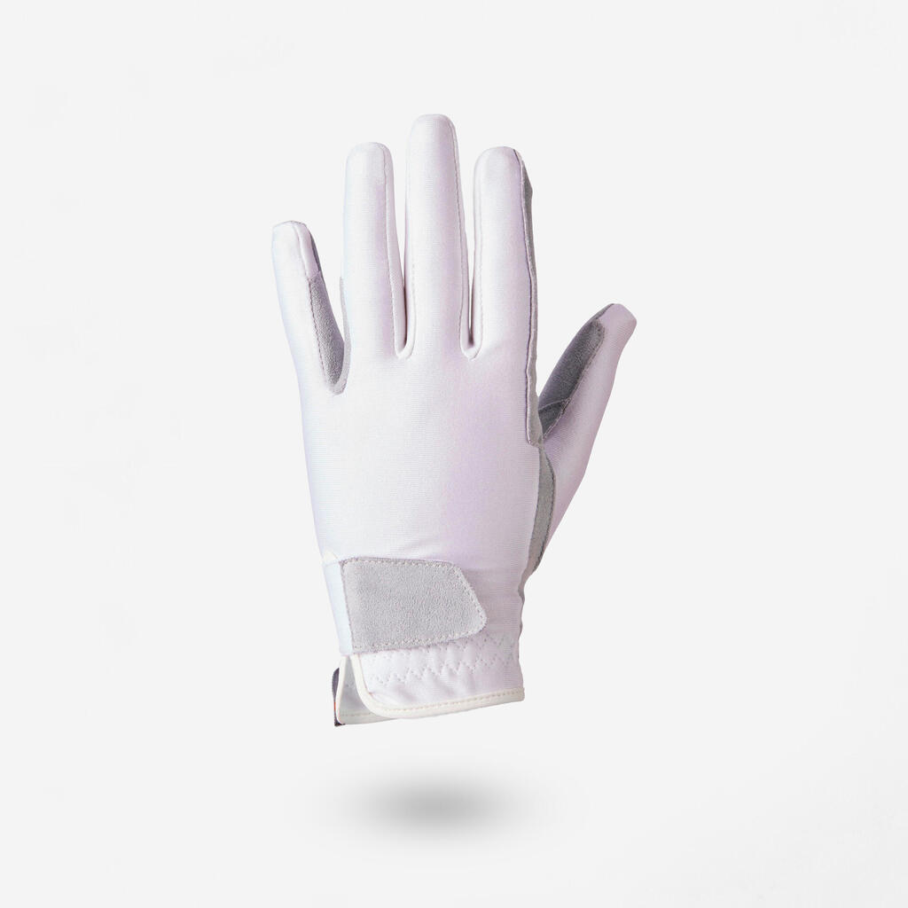 Basic Children's Horse Riding Gloves - White