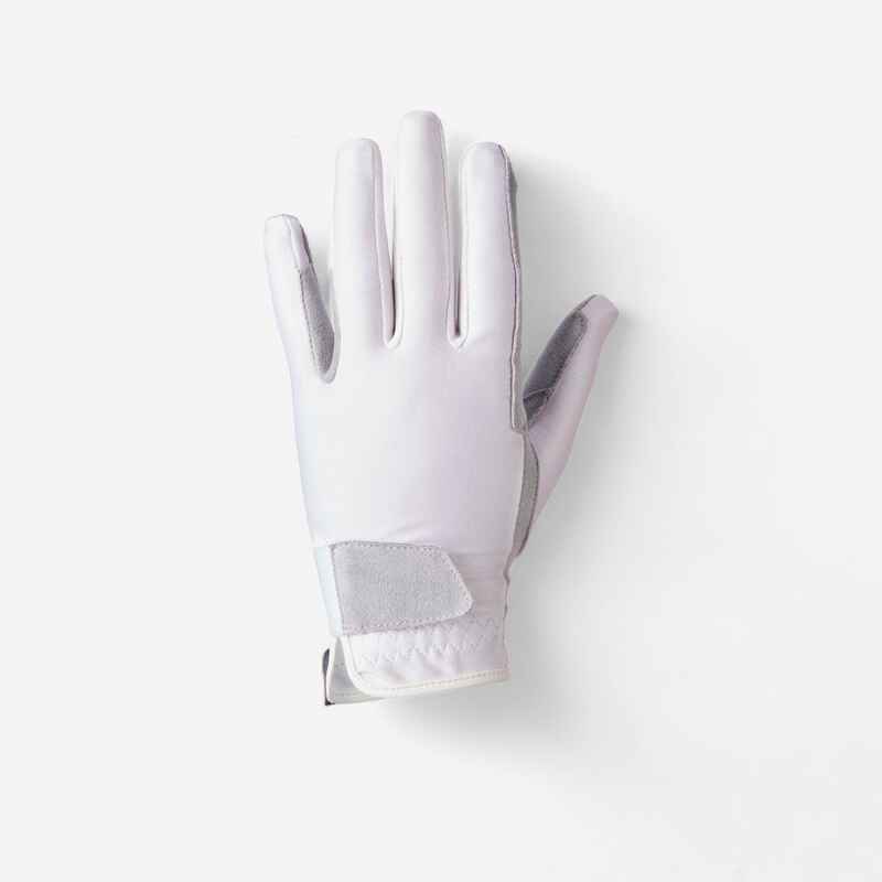 Basic Children's Horse Riding Gloves - White