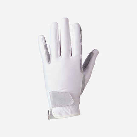 Basic Children's Horse Riding Gloves - White