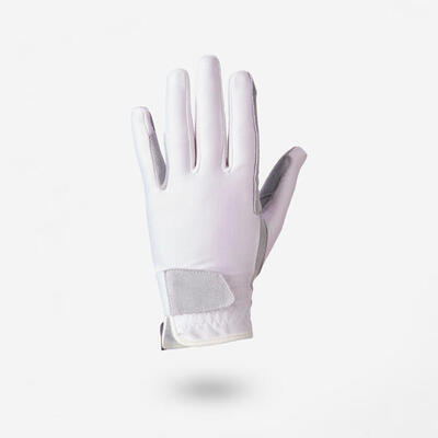 Rijhandschoenen basic voor kinderen ruitersport wit