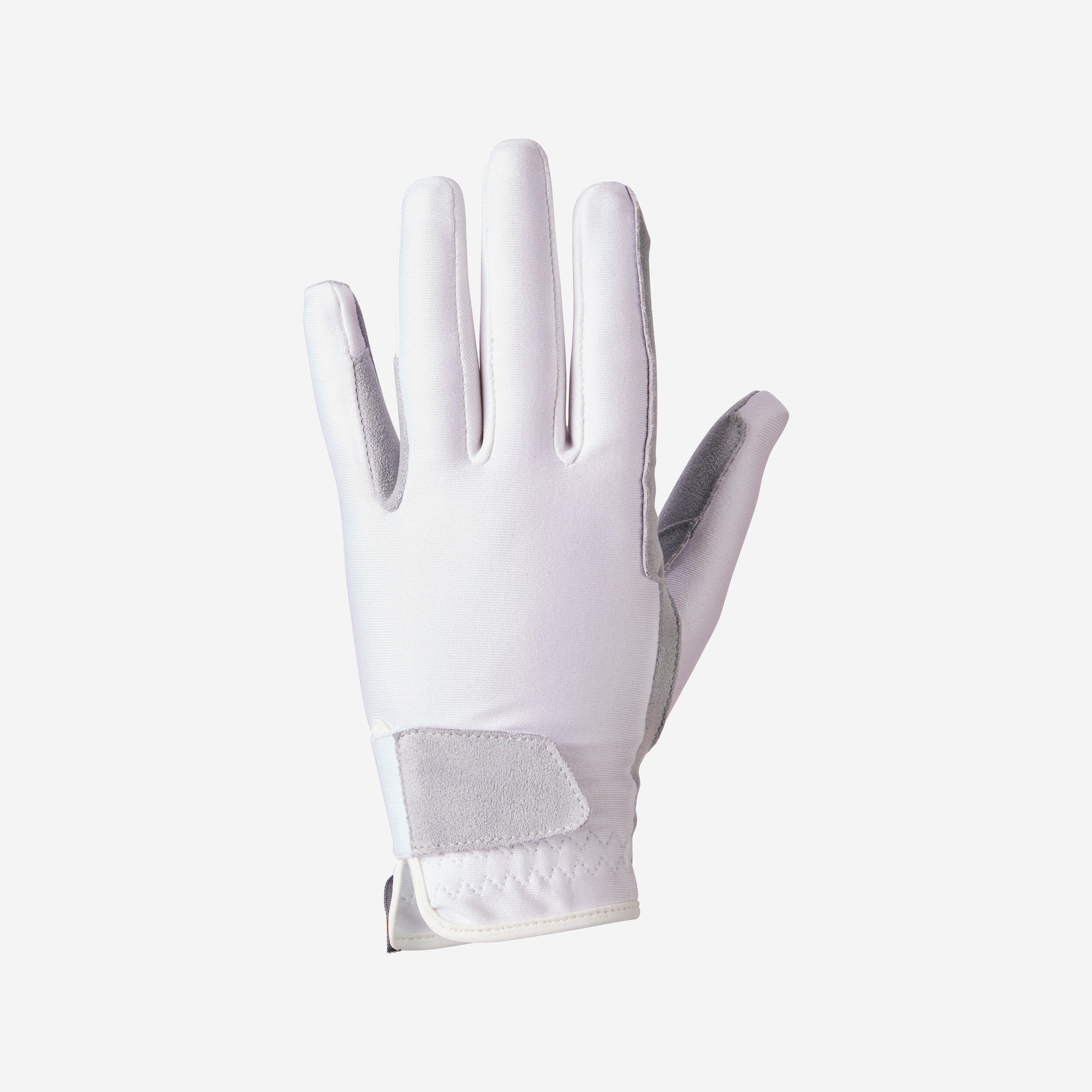 Basic Children's Horse Riding Gloves - White 1/11