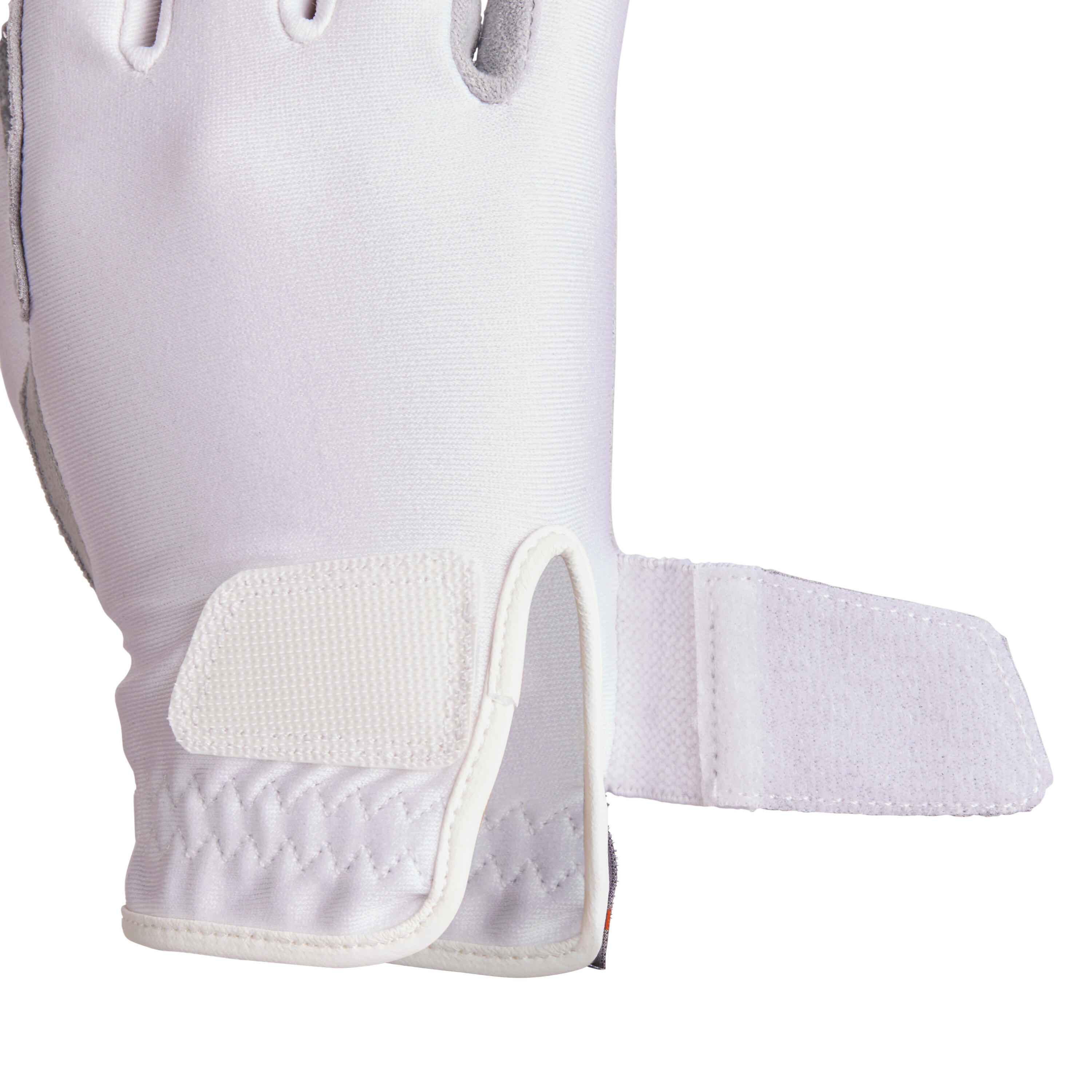 Basic Children's Horse Riding Gloves - White 9/11