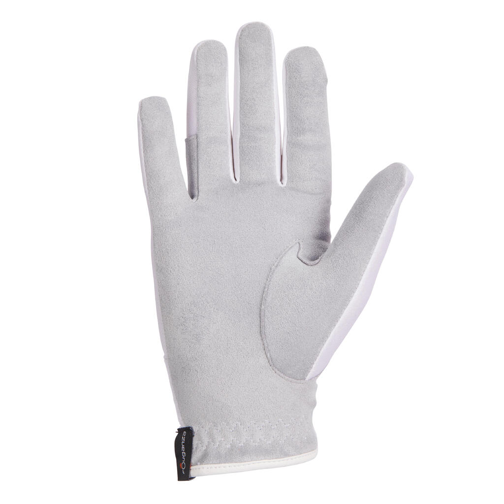 Basic Children's Horse Riding Gloves - White