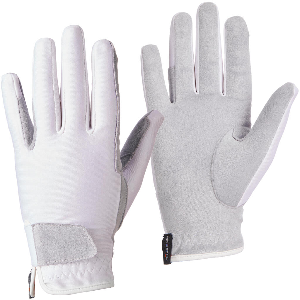 Guantes equitación niños BASIC blanco 