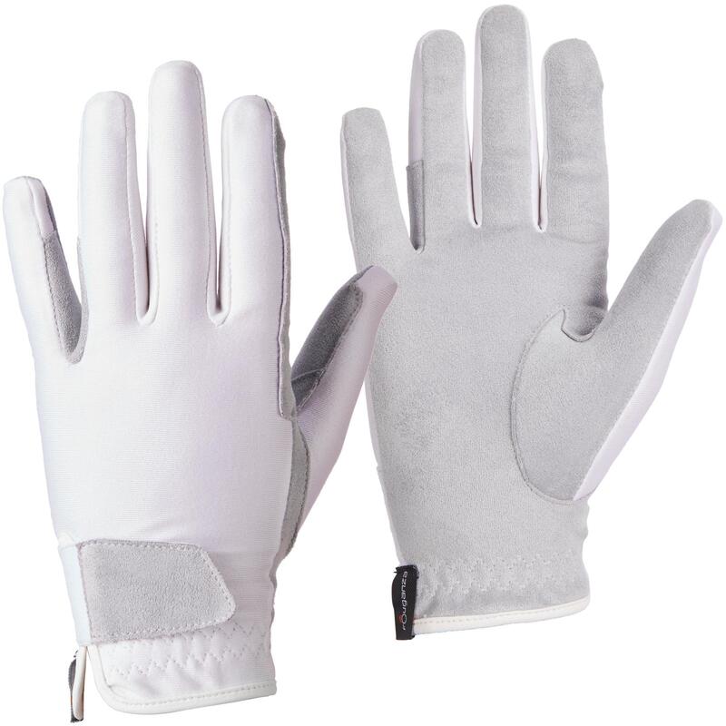 Basic Children's Horse Riding Gloves - White