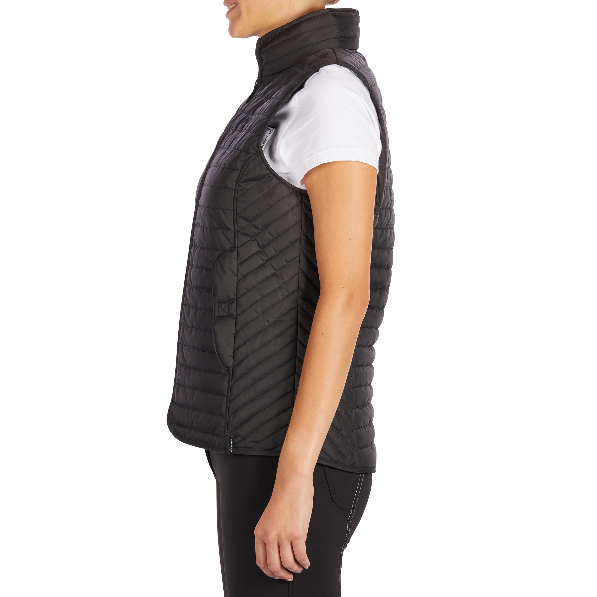 Damesbodywarmer voor ruitersport 100 zwart 6/13