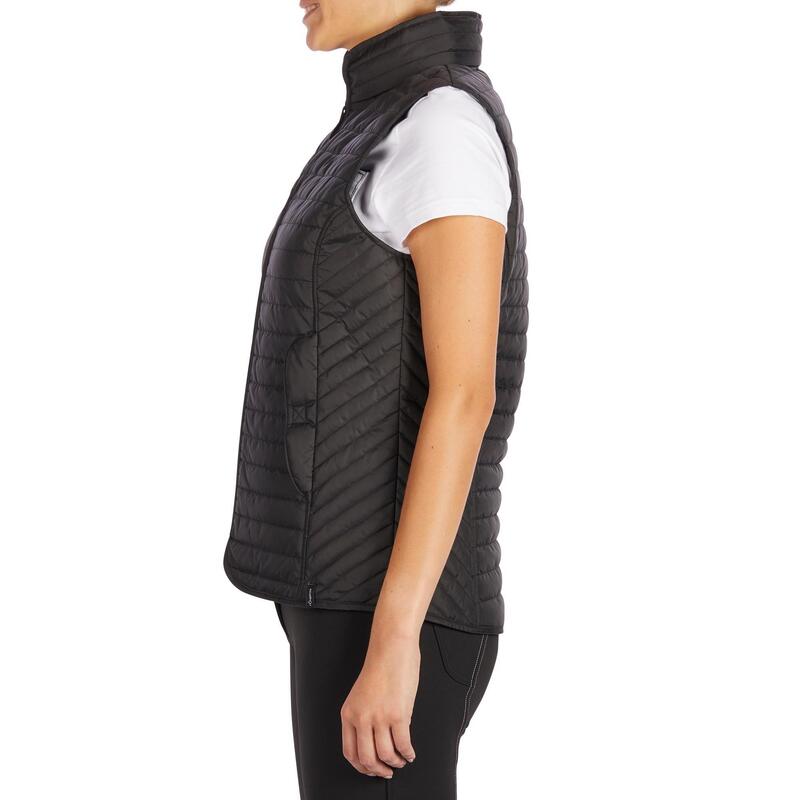 Damesbodywarmer voor ruitersport 100 zwart