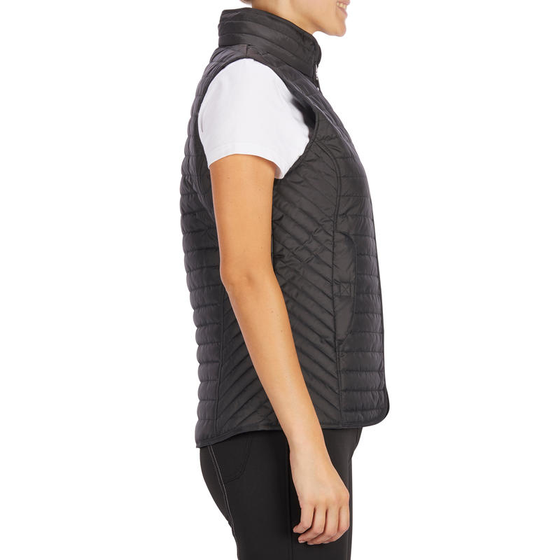 Gilet Sans Manche Equitation Femme 100 Noir