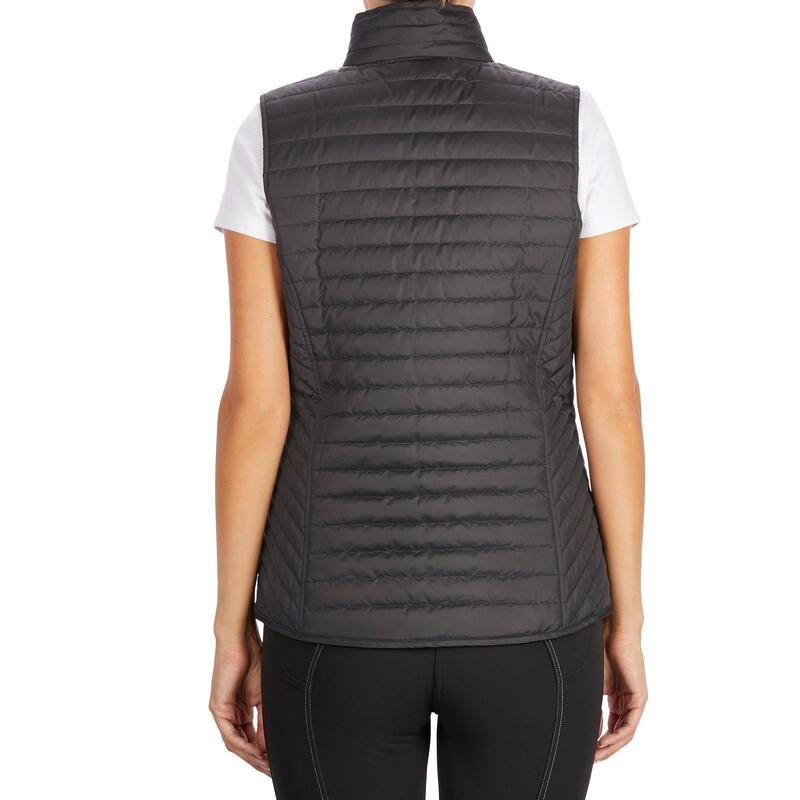 Damesbodywarmer voor ruitersport 100 zwart