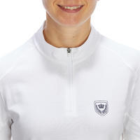 500 Women's Short-Sleeved Horse Riding Competition Polo Shirt - White