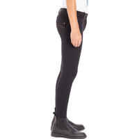 180 Fullseat Kids' Full Seat Horse Riding Jodhpurs - Black/Grey