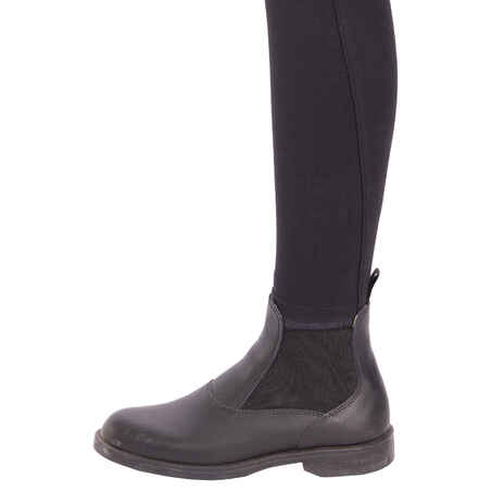 180 Fullseat Kids' Full Seat Horse Riding Jodhpurs - Black/Grey