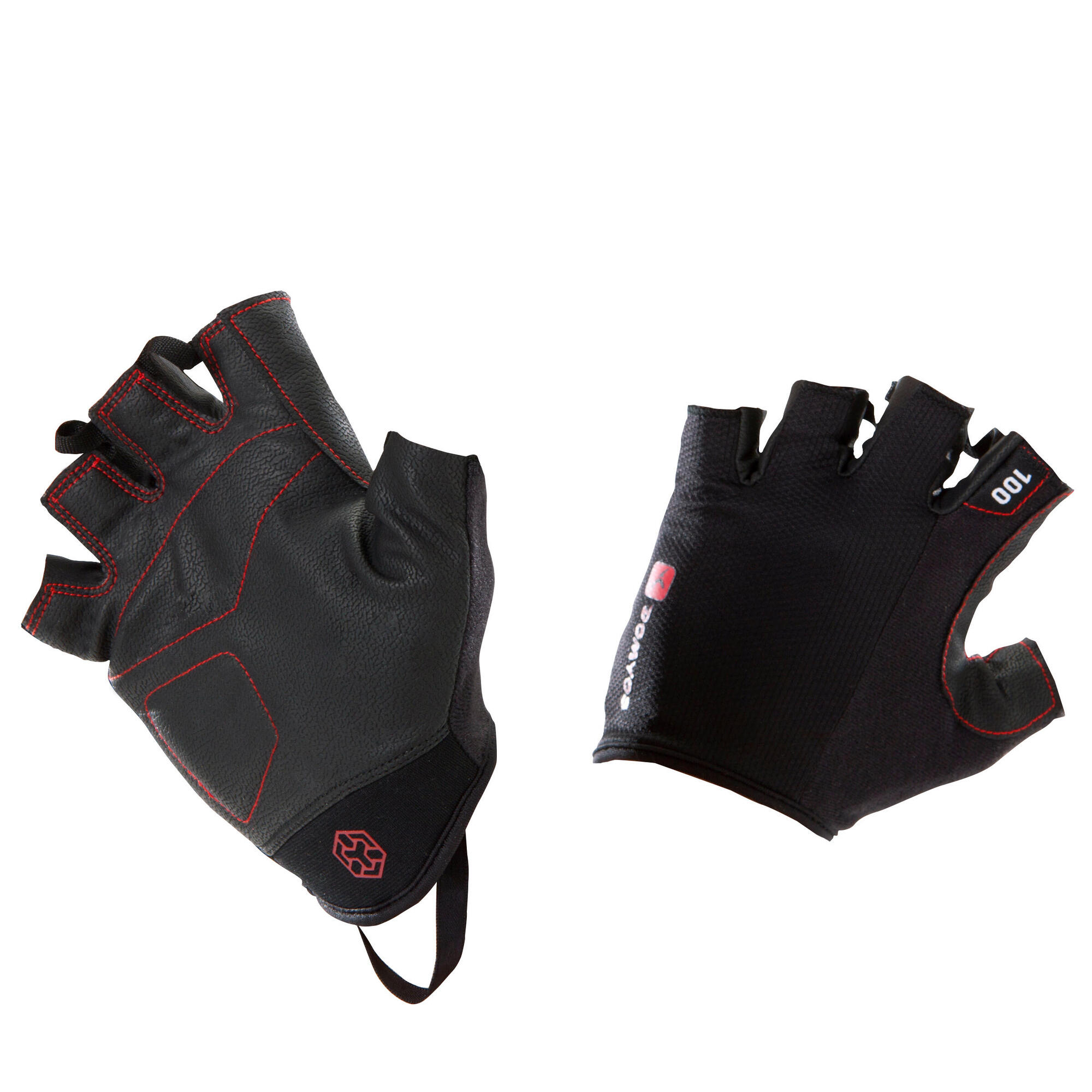 100 Weight Training Gloves - Black/Red | Domyos by Decathlon