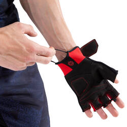 500 Weight Training Glove With Rip-Tab Cuff - Black/Red