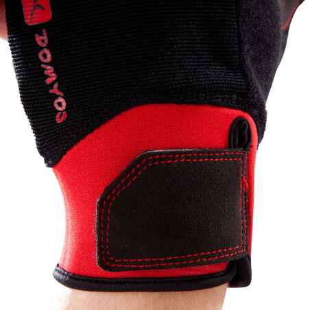 500 Weight Training Glove With Rip-Tab Cuff - Black/Red