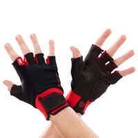 500 Weight Training Glove With Rip-Tab Cuff - Black/Red