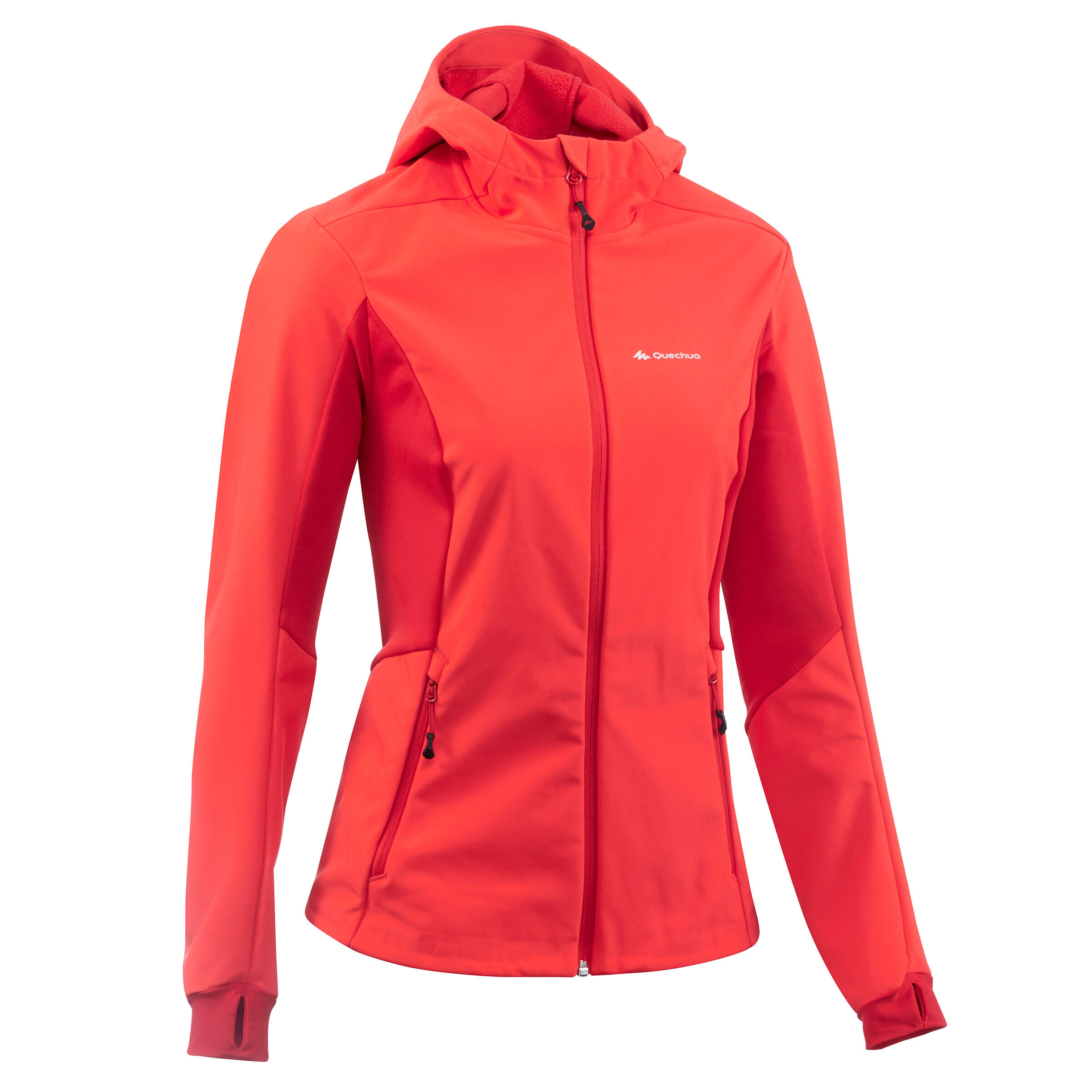 FORCLAZ Windwarm 500 Women's Softshell Trekking Jacket - Red
