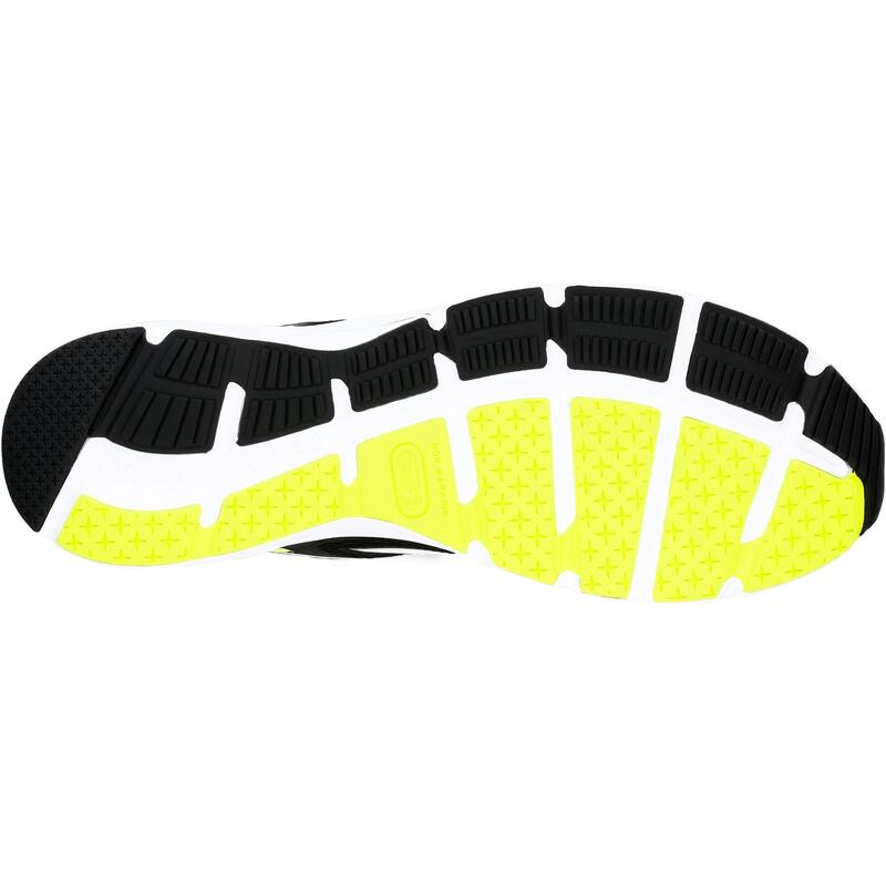 MEN'S RUNNING SHOES - KALENJI RUN ACTIVE - BLACK/YELLOW