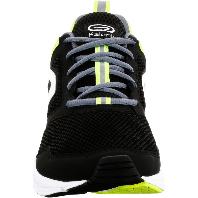 MEN'S RUNNING SHOES - KALENJI RUN ACTIVE - BLACK/YELLOW