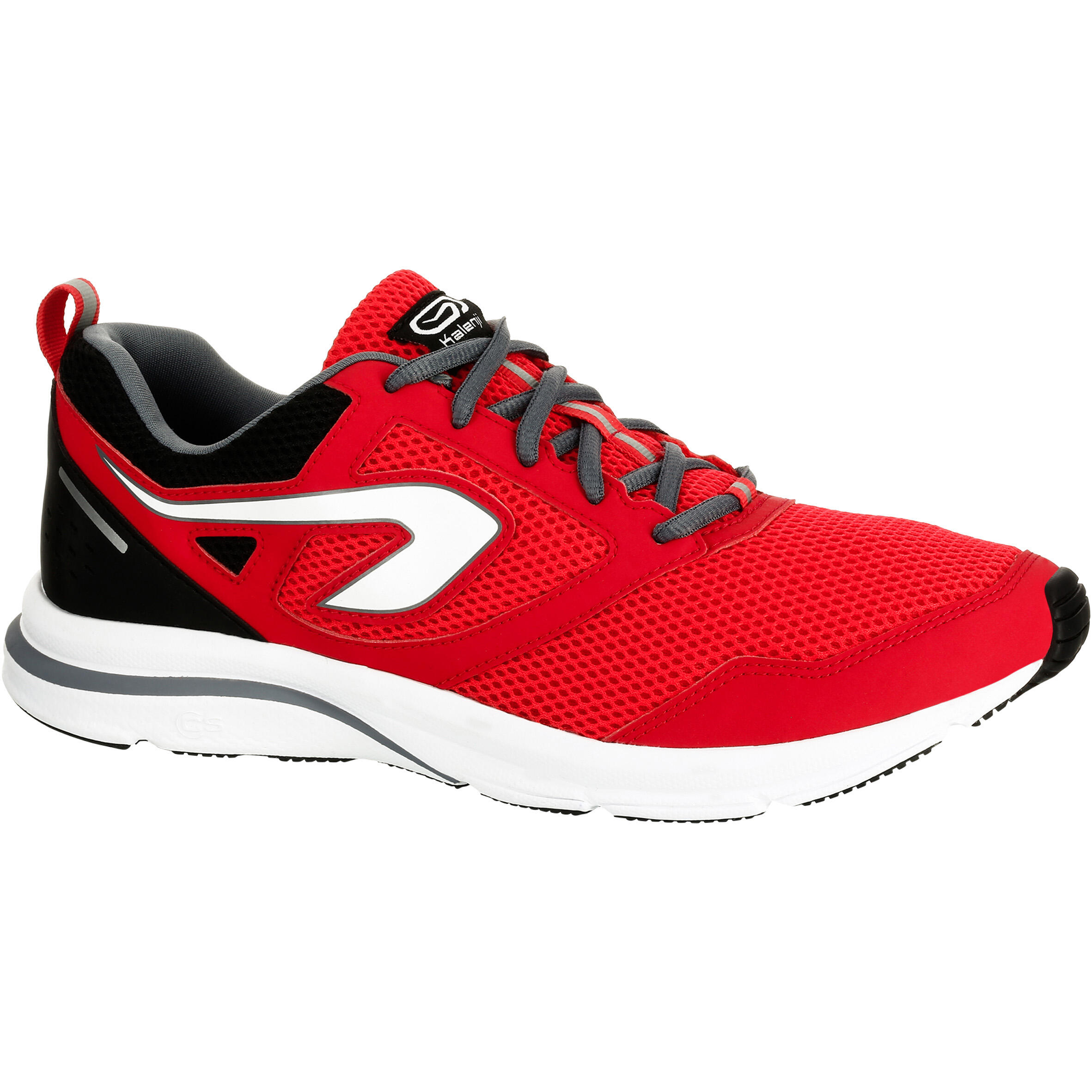 red running shoes