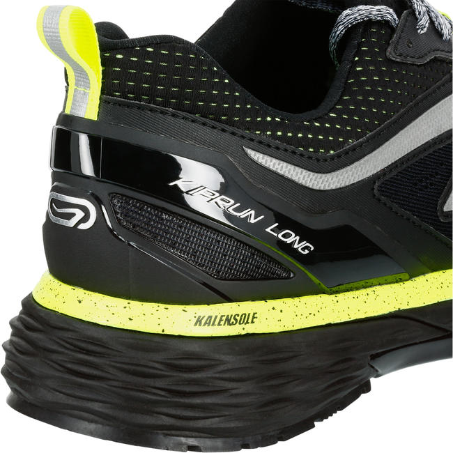 KIPRUN LONG MEN'S WATER REPELLENT RUNNING SHOES BLACK/YELLOW
