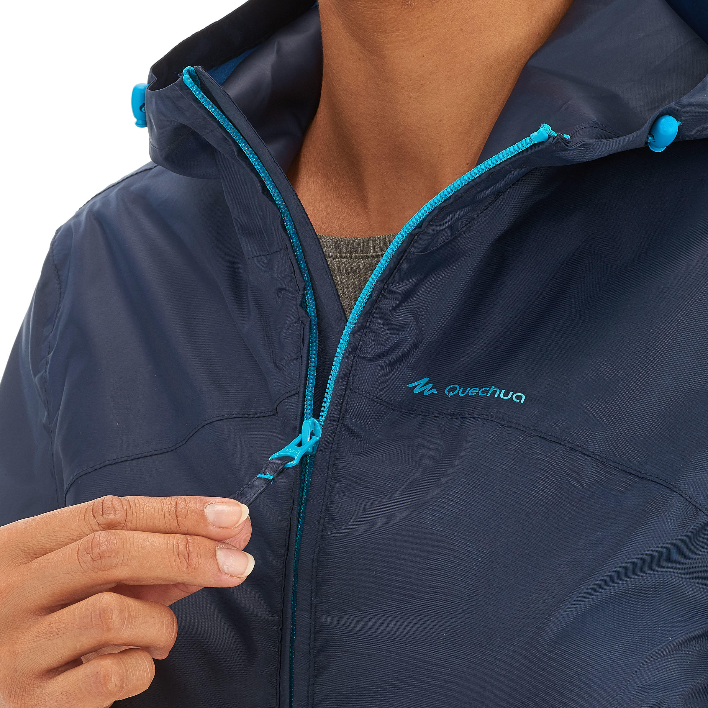 Women’s windproof and water-repellent hiking jacket, Raincut Full Zip - Blue 8/12