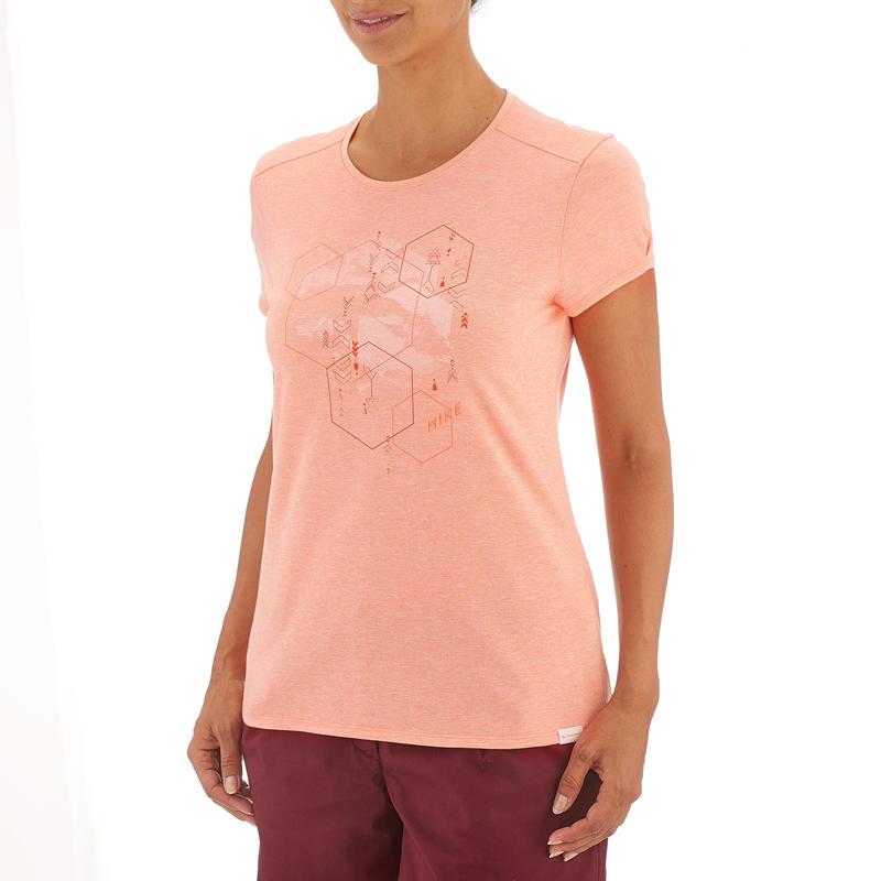 NH500 Women’s Country Walking T-shirt - Coral NH500 Women’s Country Walking T-shirt - Coral