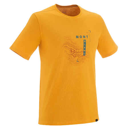 Tee shirt randonnée nature NH500 jaune homme