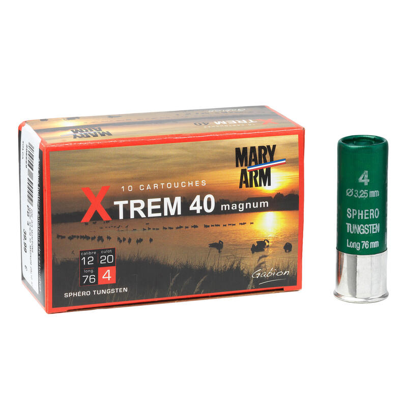 CARTOUCHE XTREM 40g CALIBRE 12/76 PLOMB N°4 X10
