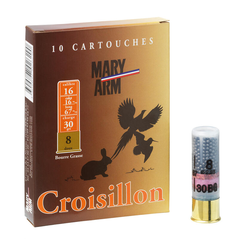 CARTOUCHE CROISILLON 30g CALIBRE 16/67 PLOMB N°8