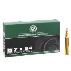 Munitions de chasse RWS calibre 7x64 Ks 10.5g