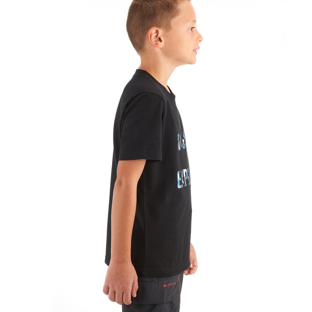 Wandershirt Hike 500 Kinder Jungen schwarz