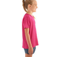 Camiseta de senderismo júnior MH550 rosa 