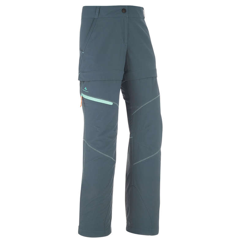 PANTS SHORTS, T SHIRT GIRL 7-15 Y Hiking - MH550 Modulpant - Dark Grey QUECHUA - Hiking Clothes