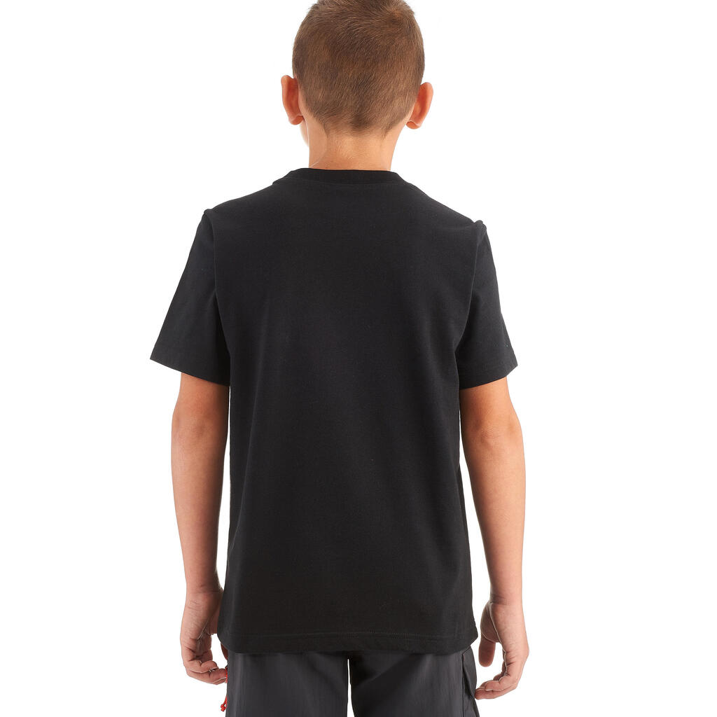 Wandershirt Hike 500 Kinder Jungen schwarz