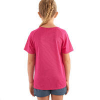 Camiseta de senderismo júnior MH550 rosa 