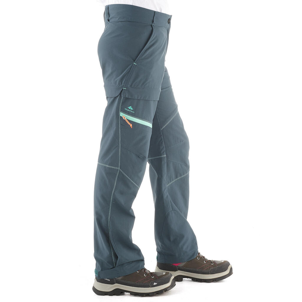 Zip-Off-Hose Kinder Gr. 122–170 Bergwandern - MH500 türkis