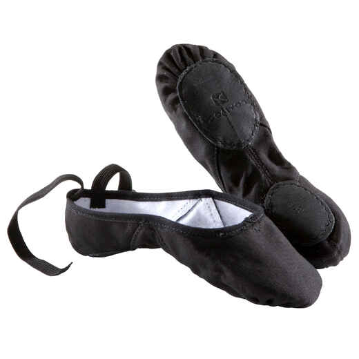 
      Split-Sole Canvas Demi-Pointe Shoes - Black
  