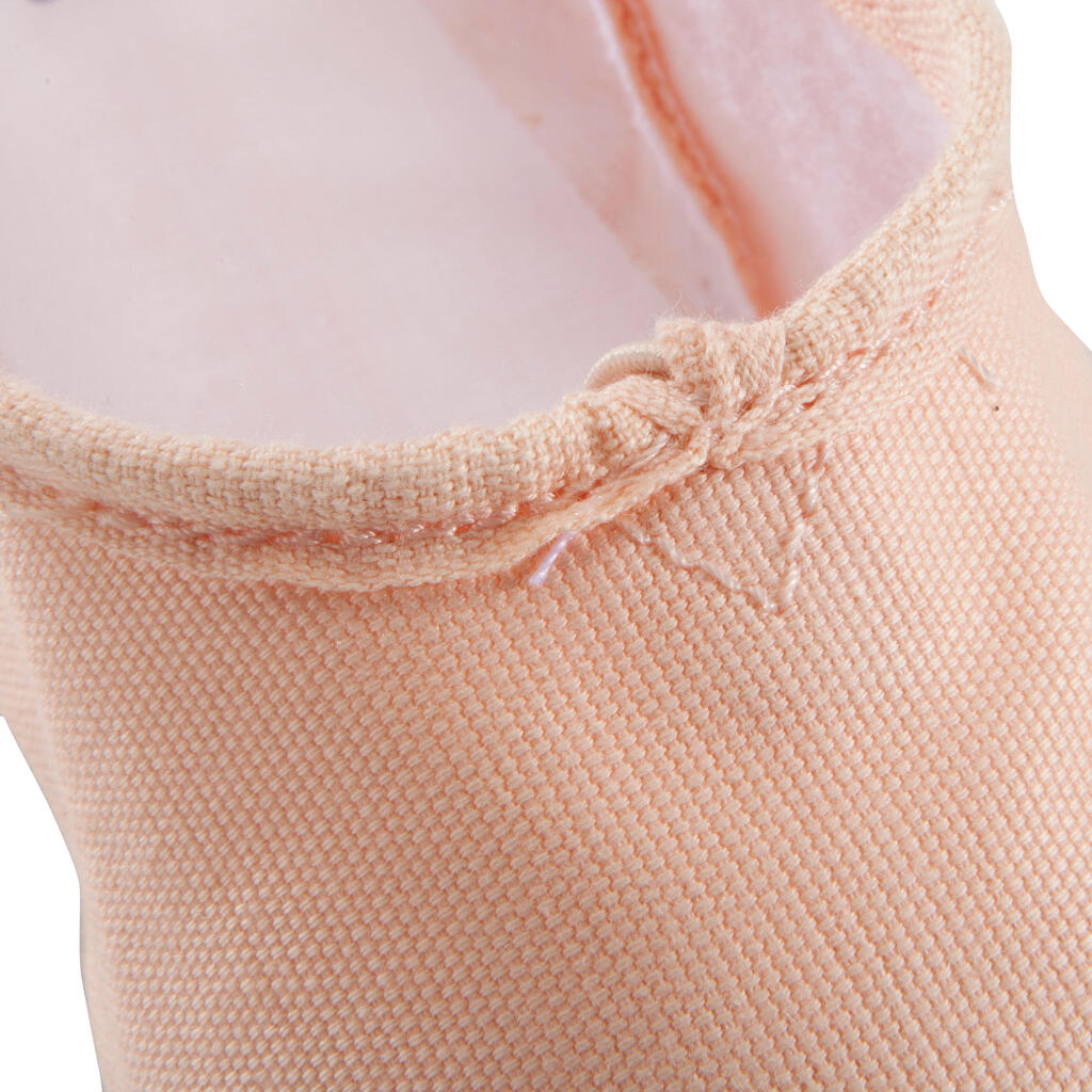 Demi-pointes bi-semelles toile saumon