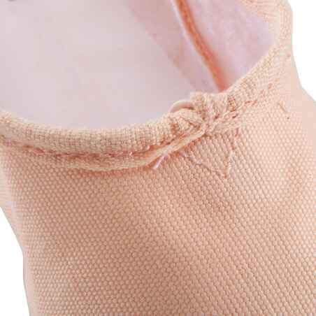 Split-Sole Canvas Demi-Pointe Shoes - Salmon Pink