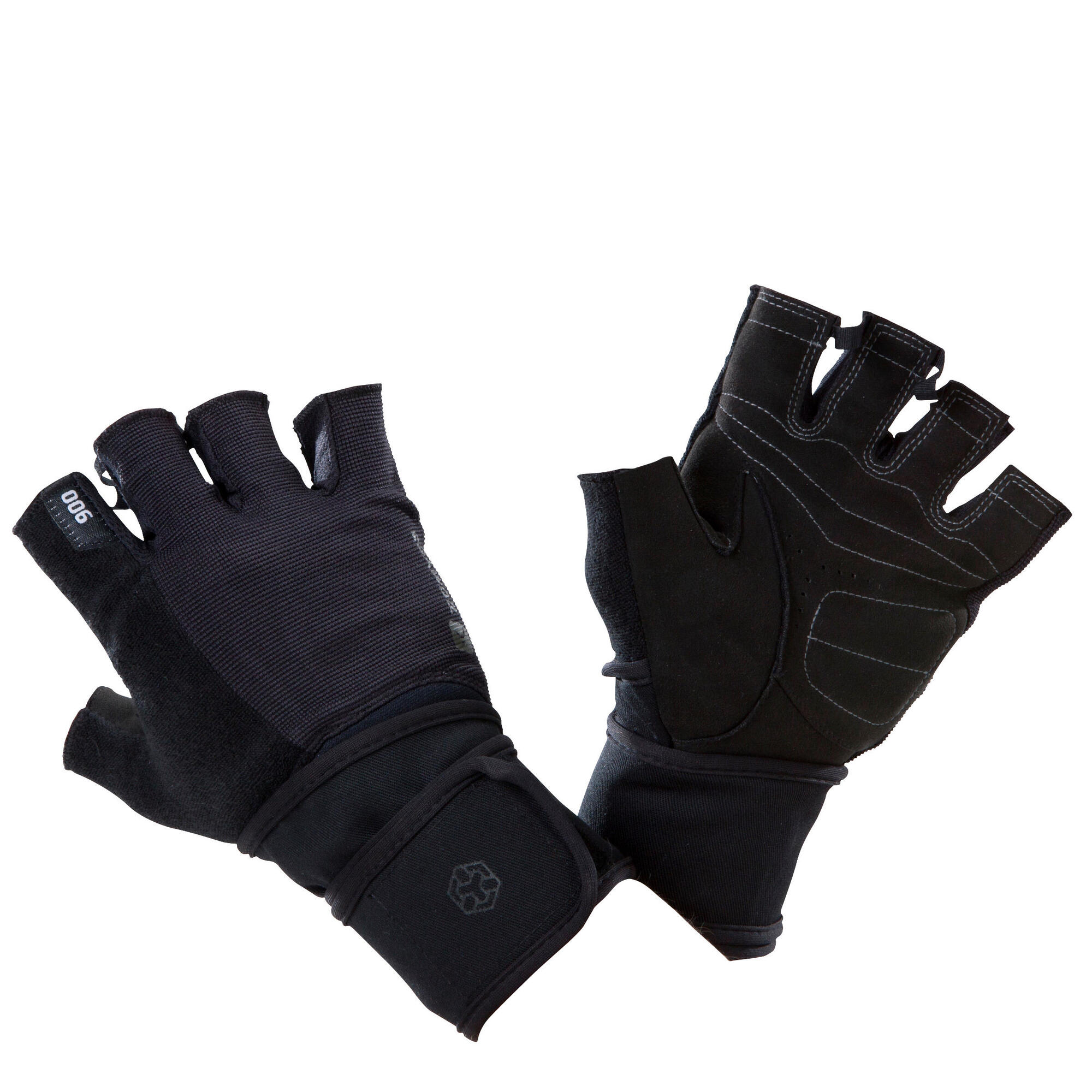 900 Weight Training Glove with Double Rip-Tab Cuff - Black/Grey ...