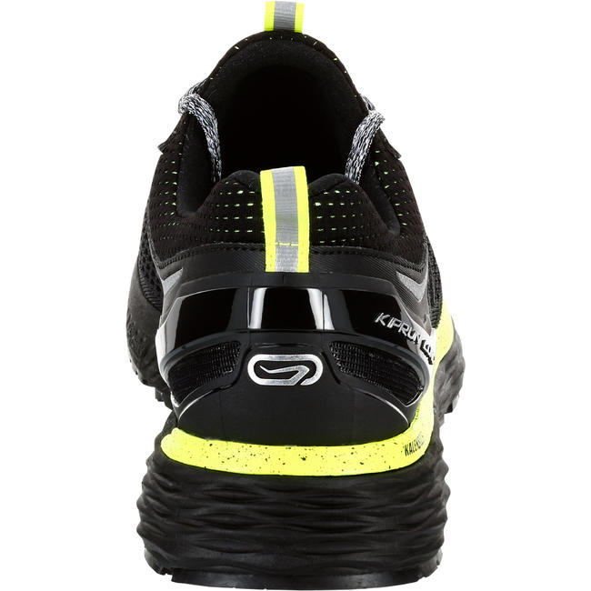 KIPRUN LONG MEN'S WATER REPELLENT RUNNING SHOES BLACK/YELLOW
